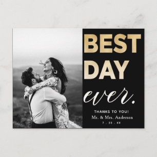 Postal Boda Agradecimiento Foto Mejor Día de Mi Vida