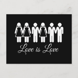 POSTAL BODA AMOR ES AMOR