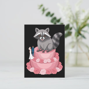 Postal Boda aplastando a Raccoon Feral Felicitaciones