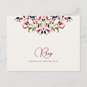 Postal Boda Artística Botánica Floral Paisley de Lujo