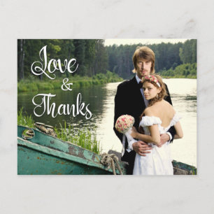 Postal Boda artístico escrito a mano 2 Foto Gracias