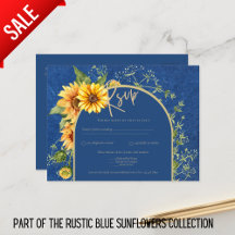 BODA AZUL Rústico de girasoles todo en 1