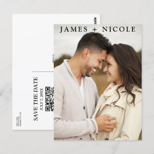 Postal Boda barnizable de código QR moderna Guardar la fe