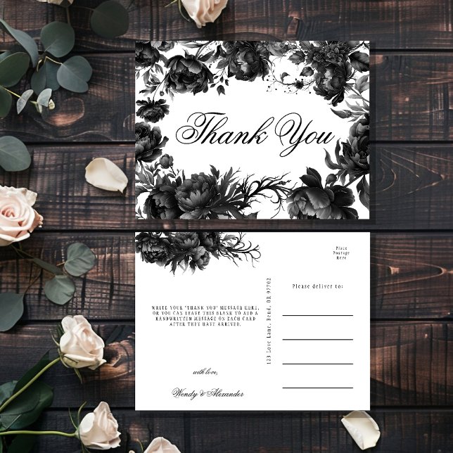 Postal Boda blanco gótico clásico gracias (Subido por el creador)