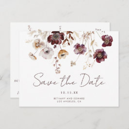 Postal Boda Boho Acuarela Floral Guardar la Fecha