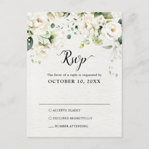 Postal Boda botánica de Rosas de Crema de Marfil Blanco R
