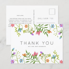Postal Boda Botánico de Flores Silvestres Gracias