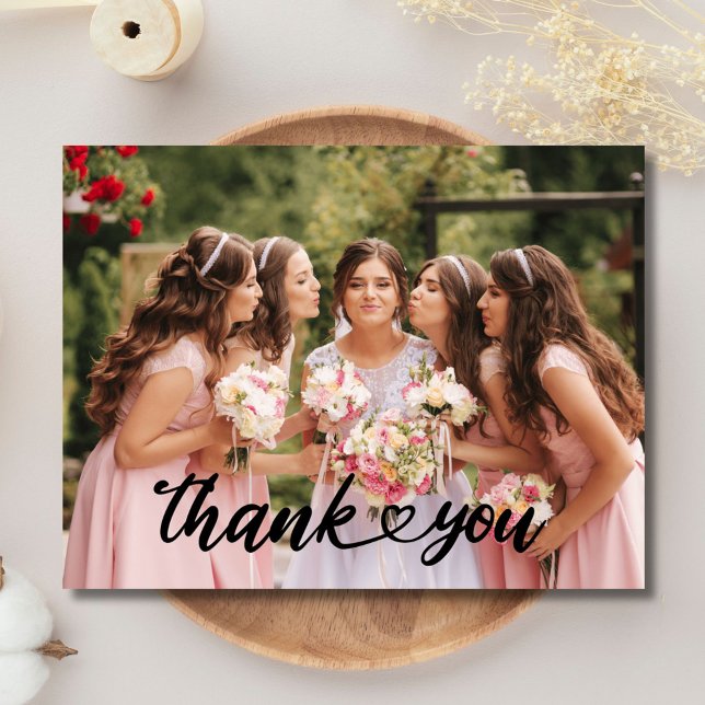 Postal Boda Bridesmaid Gracias Foto (Wedding Bridesmaid Thank You Photo Postcard)