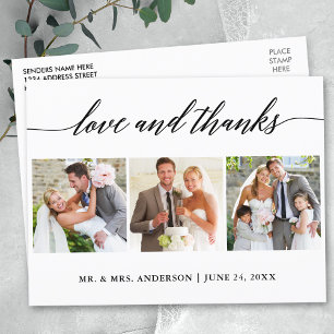 Postal Boda Caligrafía Moderna 3 Foto Amor y Gracias