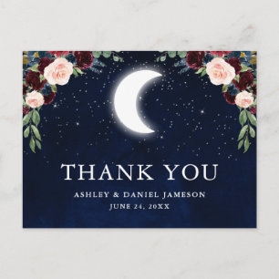 Postal Boda Celestial Cielo Luna Estrellas Gracias