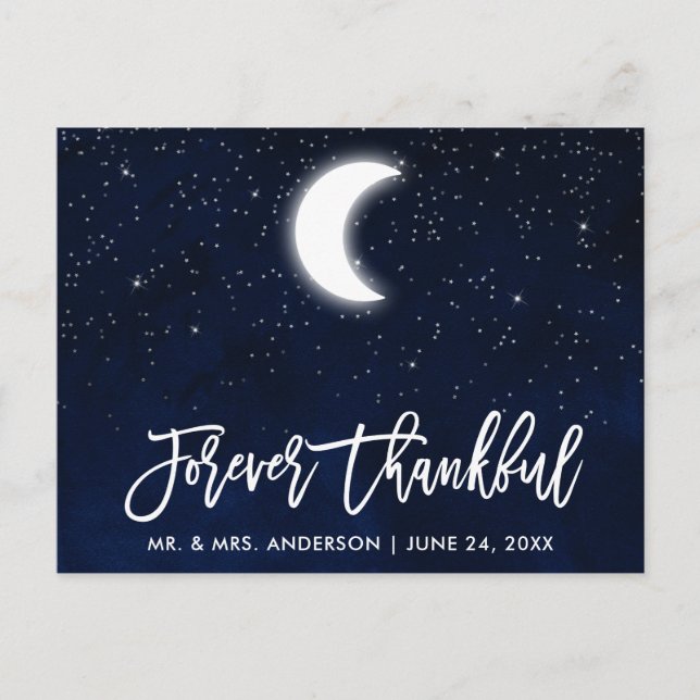 Postal Boda Celestial con guión de broche para siempre ag (Anverso)