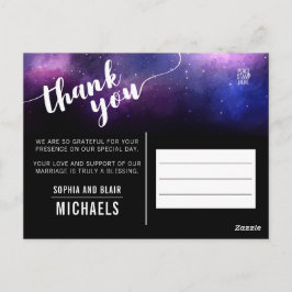 Postal Boda Celestial de Galaxy Stars Gracias Foto