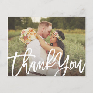 Postal Boda cepillado Gracias Postcard