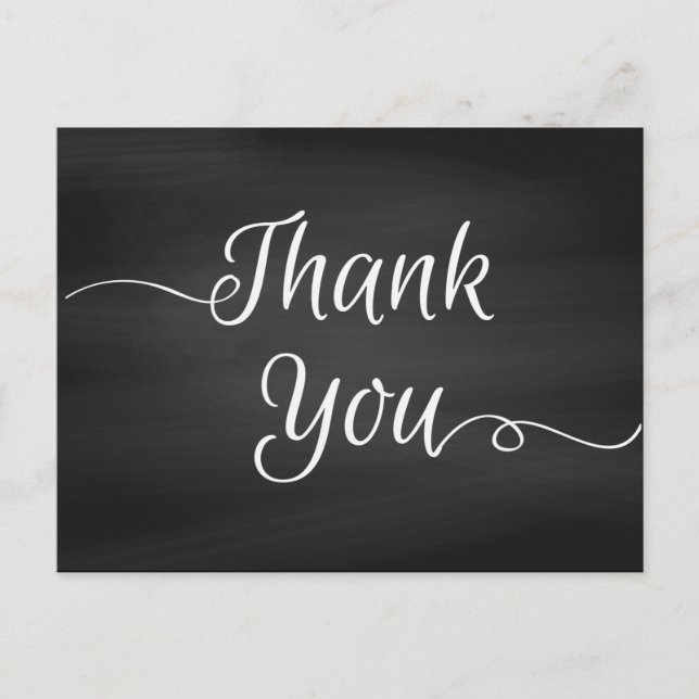 Postal Boda Chalkboard agregar foto Gracias (Anverso)