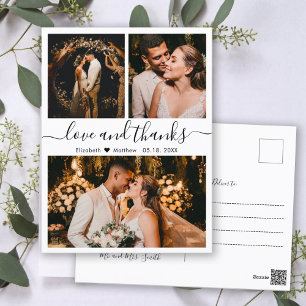 Postal Boda Collage de fotos Amor y Gracias