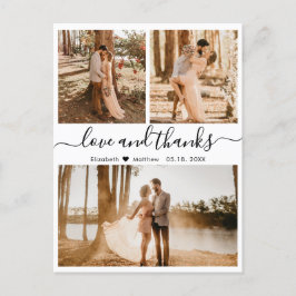 Postal Boda Collage Love and Gracias Script Gracias