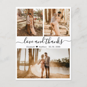 Postal Boda Collage Love and Gracias Script Gracias