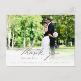 Postal Boda con escritura simple manuscrita con clase Gra