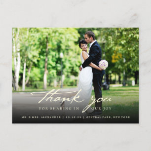 Postal Boda con escritura simple manuscrita con clase Gra