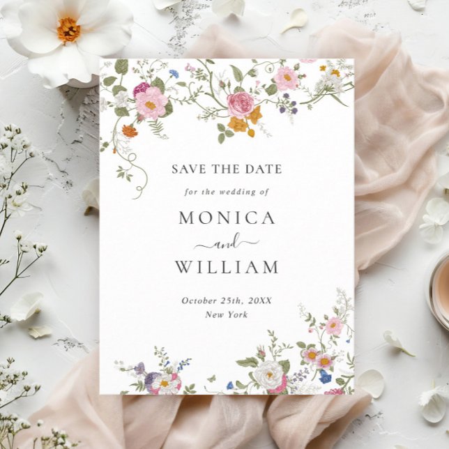 Postal Boda con Jardín Francés Elegante - Guardar la Fech (Subido por el creador)