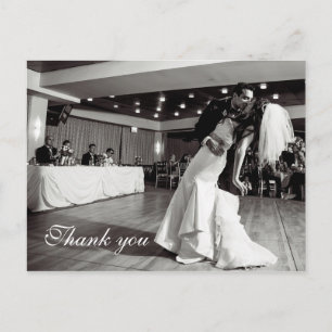 Postal Boda con script de moda por escrito Gracias