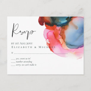 Postal BODA de acuarela arcoiris abstracto BUDGET