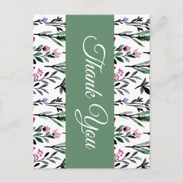 Postal Boda de Acuarela Floral Caprichosa
