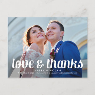 Postal Boda de amor intrépido Gracias Postcard