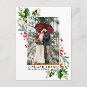 Postal Boda de amor y agradecimiento de vegetación de inv