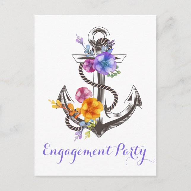Postal Boda de Anclaje Floral del Partido de Compromiso N (Anverso)