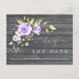 Postal Boda de antiguo granero pospuesto con flores de la