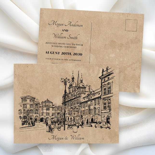 Postal Boda de arquitectura vintage (Subido por el creador)