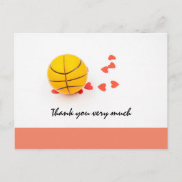 Postal Boda de baloncesto con corazones rojos amorosos