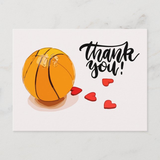Postal Boda de baloncesto Gracias (Anverso)