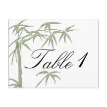 Boda de belleza de bambú número de tabla