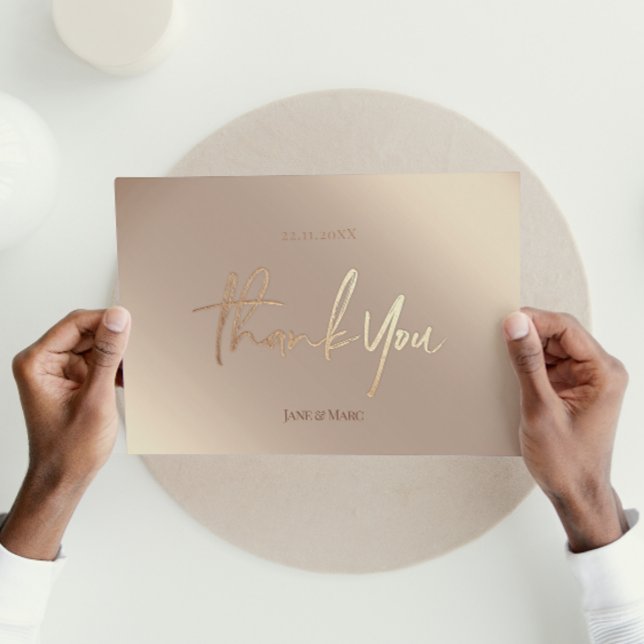 Postal Boda de bronce Gracias Cartas Elegantes Guión (Subido por el creador)