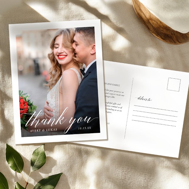 Postal Boda de caligrafía. Gracias. (Subido por el creador)