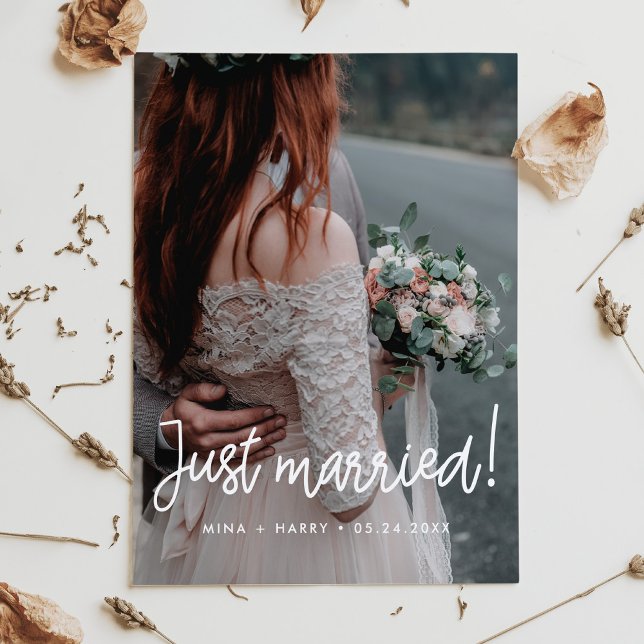 Postal Boda de caligrafía moderna casada (Subido por el creador)