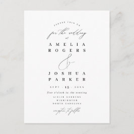 Postal Boda de caligrafía moderna minimalista