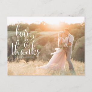 POSTAL BODA DE CALIGRAFÍA SIMILAR GRACIAS POR SU POSTCARD