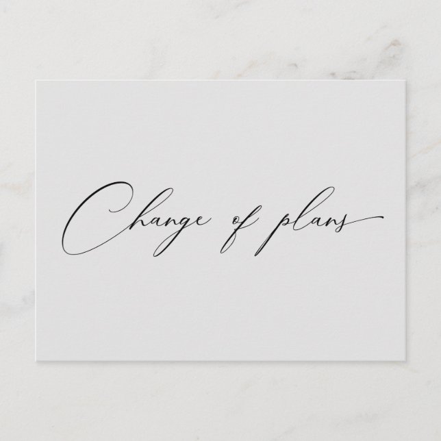Postal boda de cambios de script muy elegante (Anverso)