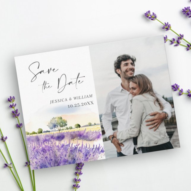 Postal Boda de campo de lavadora acuarela Guardar la fech (Subido por el creador)
