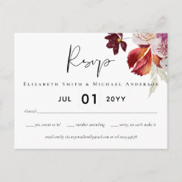 Postal BODA de canela de ciruelas para el presupuesto