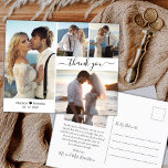 Postal Boda de Collage de fotos de Budget Stylish 4 Graci<br><div class="desc">Boda de Collage de fotos con guión elegante y elegante con letra de mano para presupuesto 4 Gracias postal. boda minimalista: plantilla de tarjeta de agradecimiento con cuatro fotos en la parte delantera y una en la parte posterior. Con el texto "Gracias" en una letra de escritura tipográfica con letras...</div>