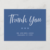 Boda de corazones simples azules y blancos gracias