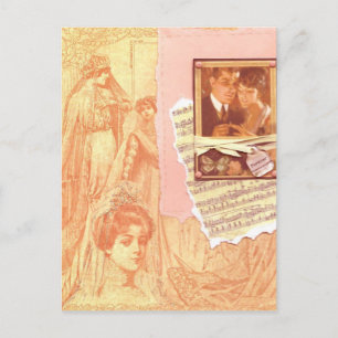 Postal Boda de cosecha de los años 20