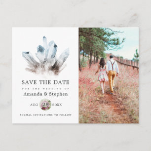 Postal Boda de cristal de aguamarina Save the Date