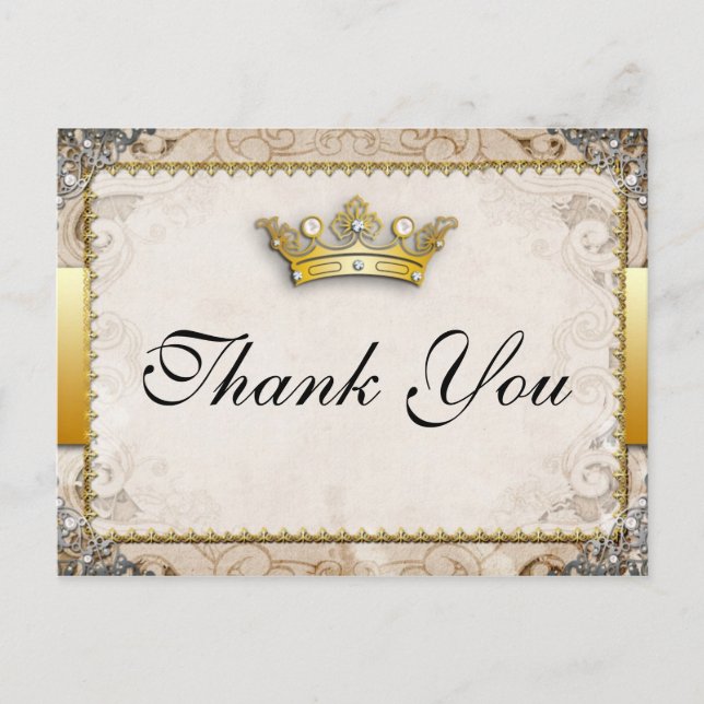 Postal Boda de cuento de hadas Gracias Postcard (Anverso)