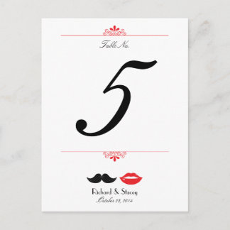 Postal Boda de Damasco Roja, Negra y Blanca
