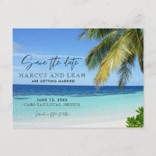 Postal Boda de destino de playa tropical Guardar la fecha